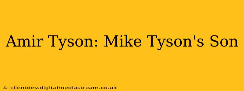 Amir Tyson: Mike Tyson's Son