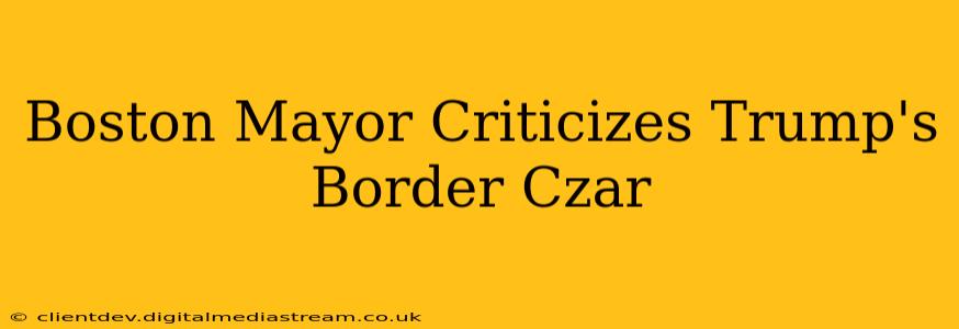 Boston Mayor Criticizes Trump's Border Czar