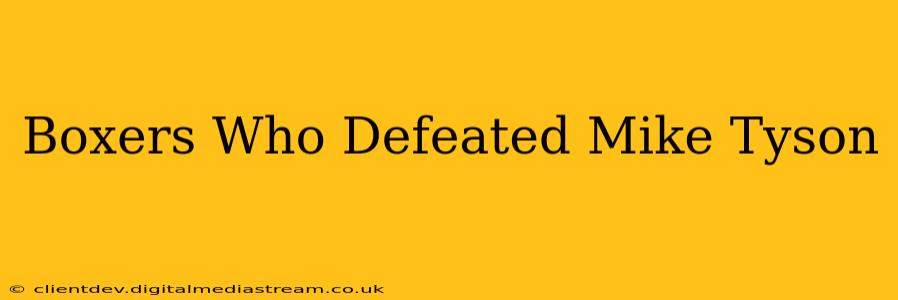 Boxers Who Defeated Mike Tyson