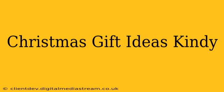 Christmas Gift Ideas Kindy
