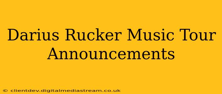Darius Rucker Music Tour Announcements