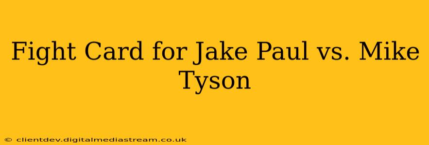 Fight Card for Jake Paul vs. Mike Tyson