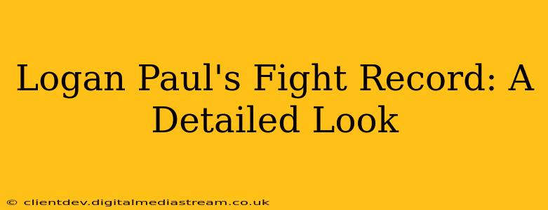 Logan Paul's Fight Record: A Detailed Look