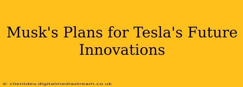 Musk's Plans for Tesla's Future Innovations