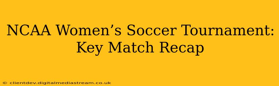NCAA Women’s Soccer Tournament: Key Match Recap