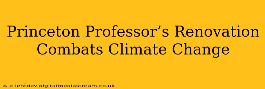 Princeton Professor’s Renovation Combats Climate Change