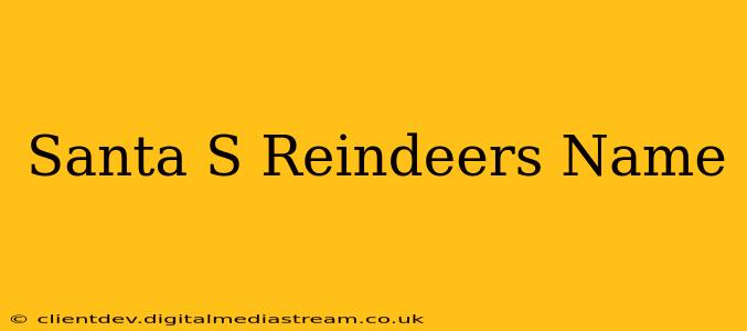 Santa S Reindeers Name